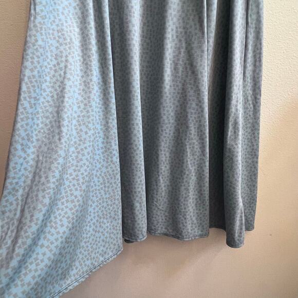 Patagonia Morning Glory Midi Skirt Women L Blue Geometric Stretch Fold Over Boho - Picture 3 of 5